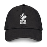 Load image into Gallery viewer, Super Mom Embroidered Denim Hat for Super Moms | Stylish Gift for Mother&#39;s Day &amp; Everyday Wear
