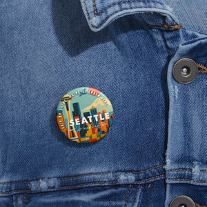 Custom Seattle Pin Buttons, Unique Accessories for Events, Gifts for Travelers, Trendy Badges, Button Pins for Every Occasion