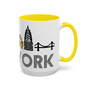 New York Skyline Coffee Mug — Yellow Accent 11/15oz