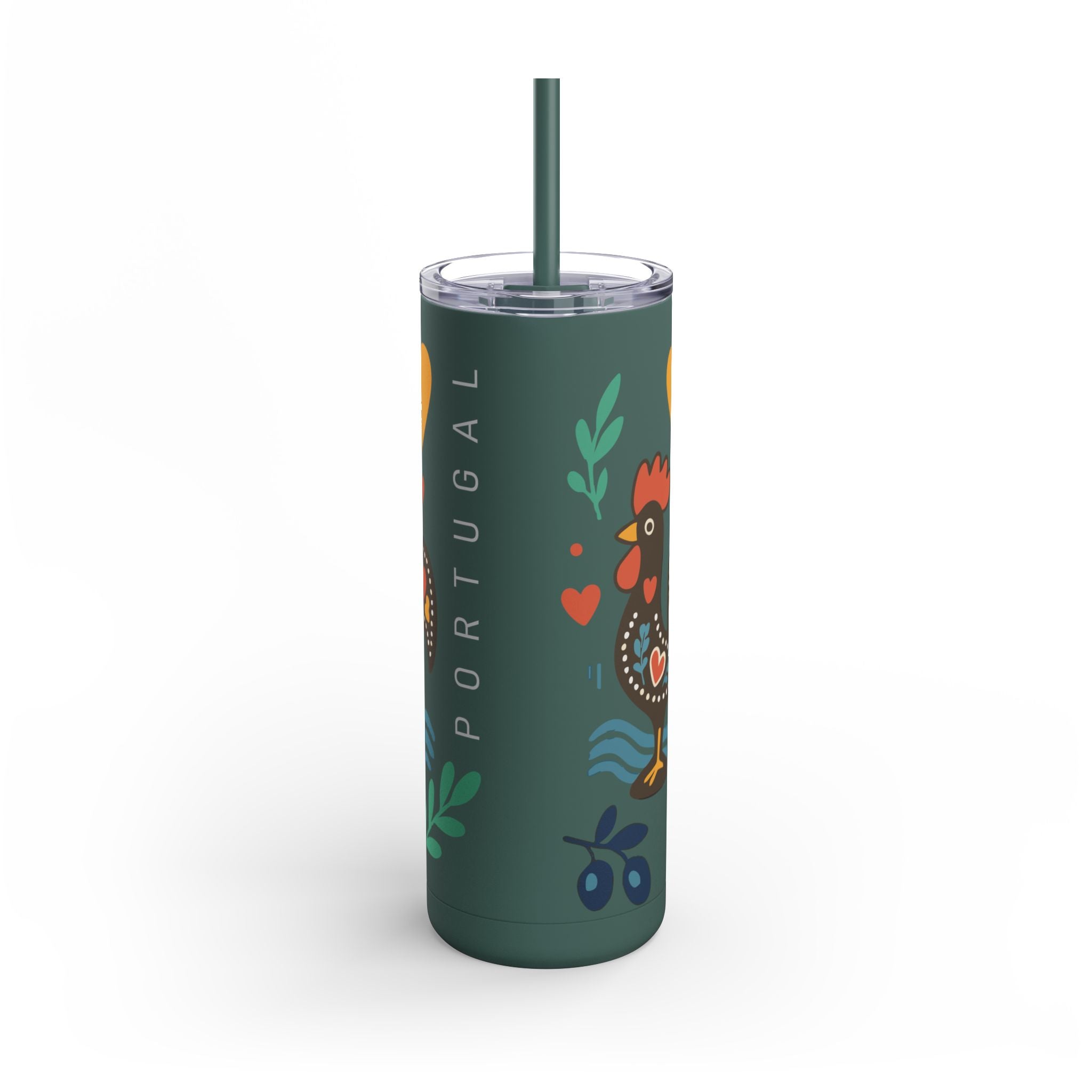 Tumbler - Portugal Themed Matte Skinny Tumbler, 20oz