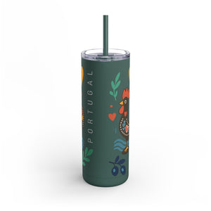 Tumbler - Portugal Themed Matte Skinny Tumbler, 20oz
