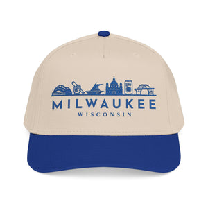 Milwaukee Wisconsin Skyline Baseball Cap — Vintage Blue City Outline Hat
