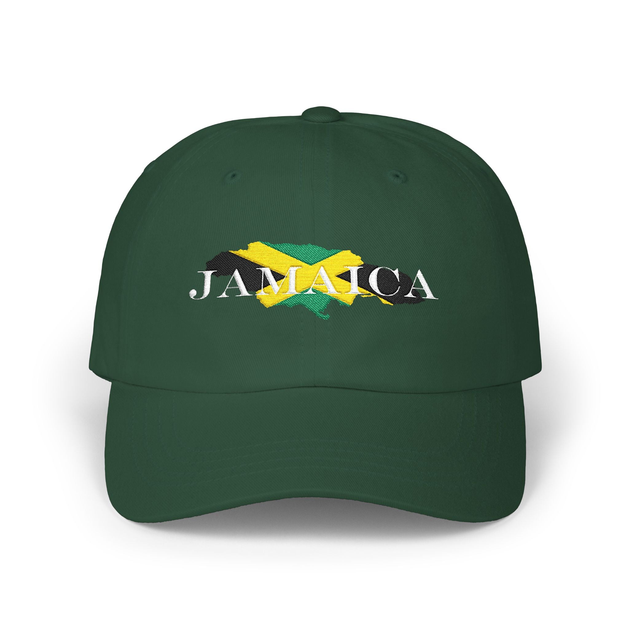 Jamaica Flag Embroidered Dad Cap — Green Casual Baseball Hat
