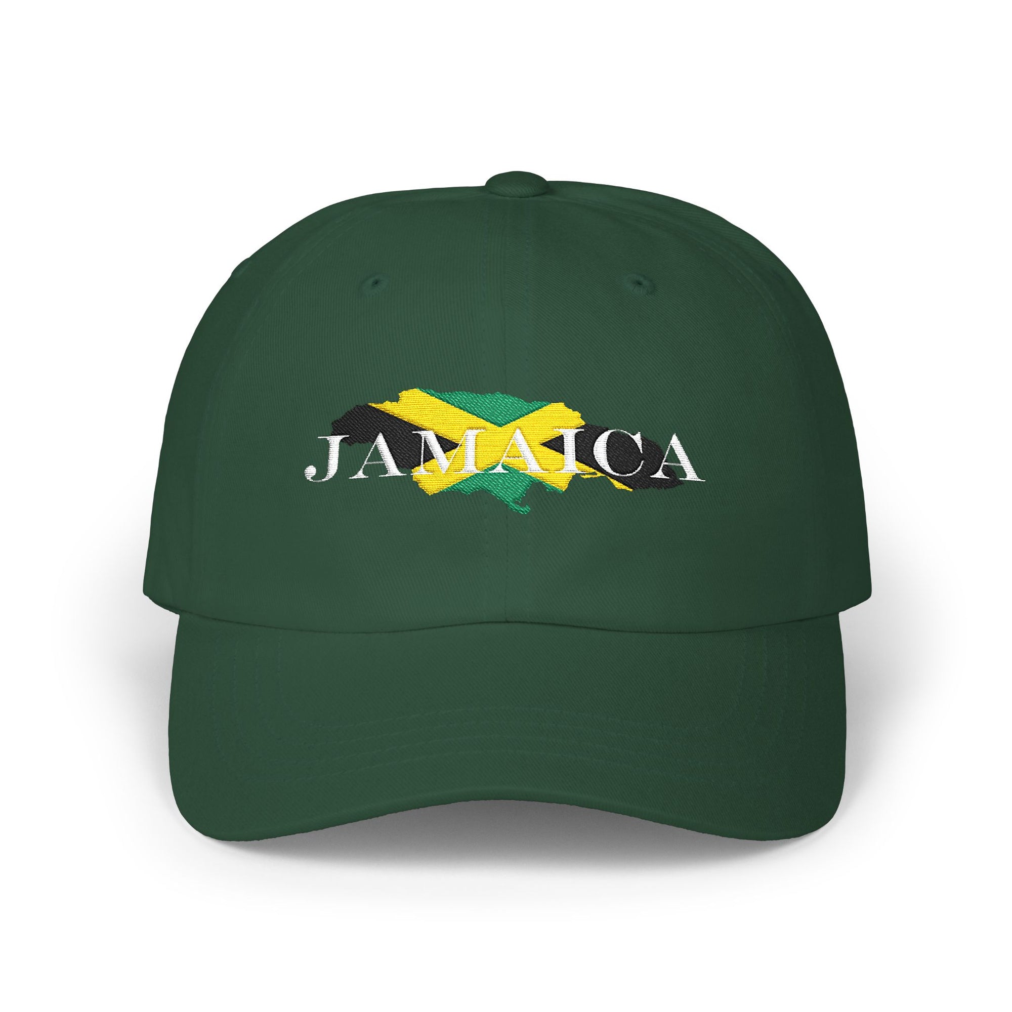 Jamaica Flag Embroidered Dad Cap — Green Casual Baseball Hat