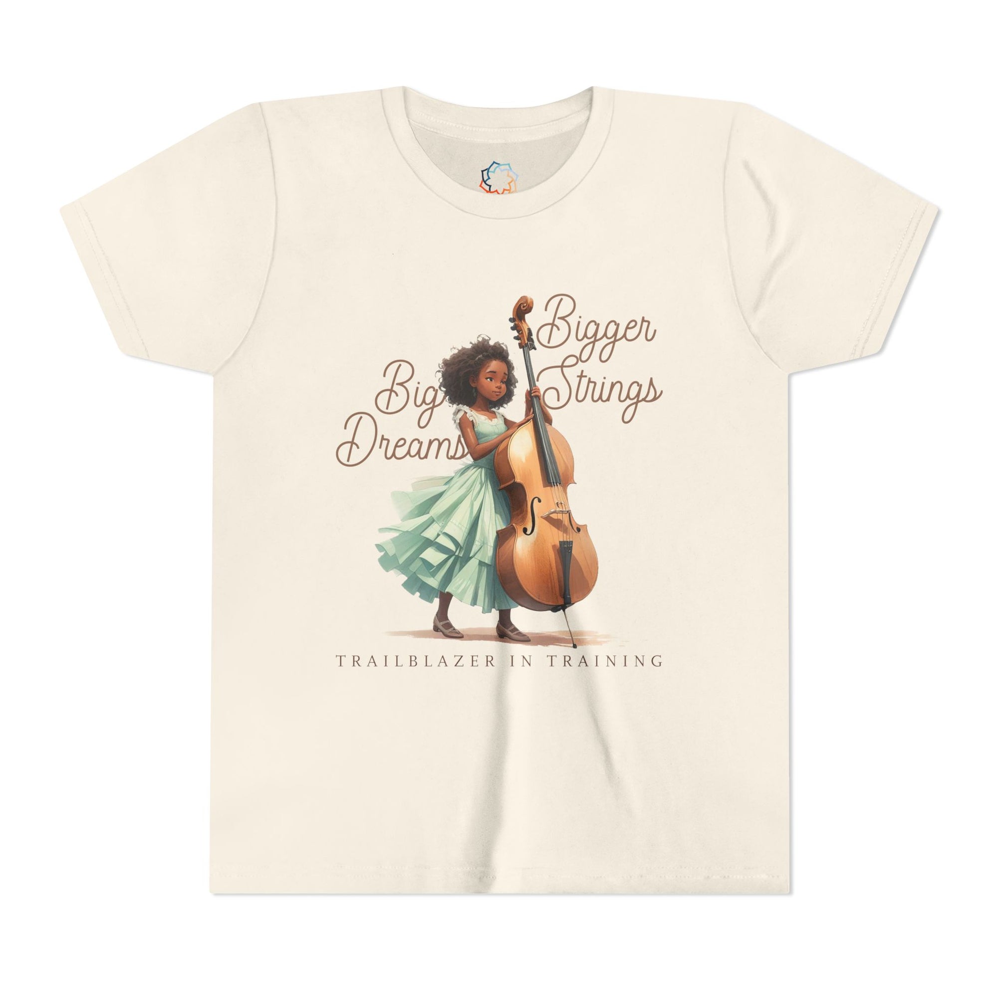 Bigger Strings Youth Tee - Dream Big, Music Lover Gift, Kids’ T-Shirt, Inspirational Youth Clothing, Artsy Apparel, Encouraging Tee