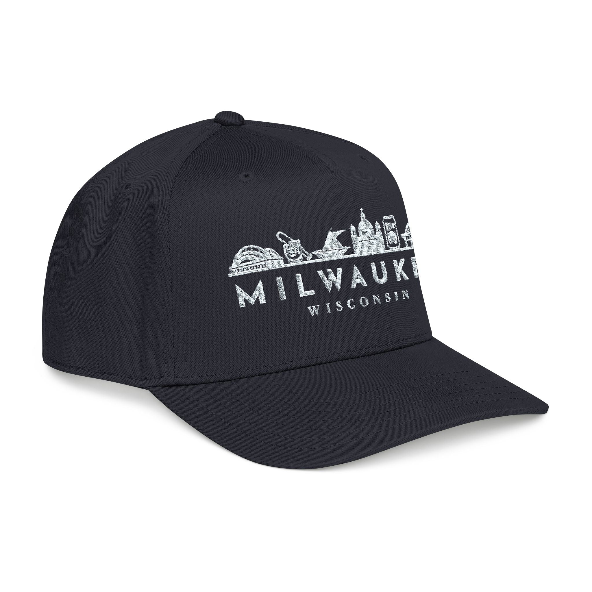 Milwaukee Wisconsin Skyline Baseball Cap — Vintage City Silhouette Hat