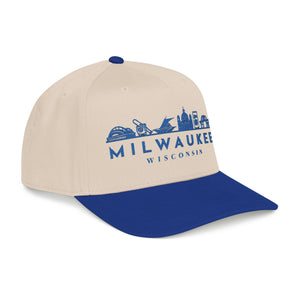 Milwaukee Wisconsin Skyline Baseball Cap — Vintage Blue City Outline Hat