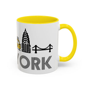 New York Skyline Coffee Mug — Yellow Accent 11/15oz