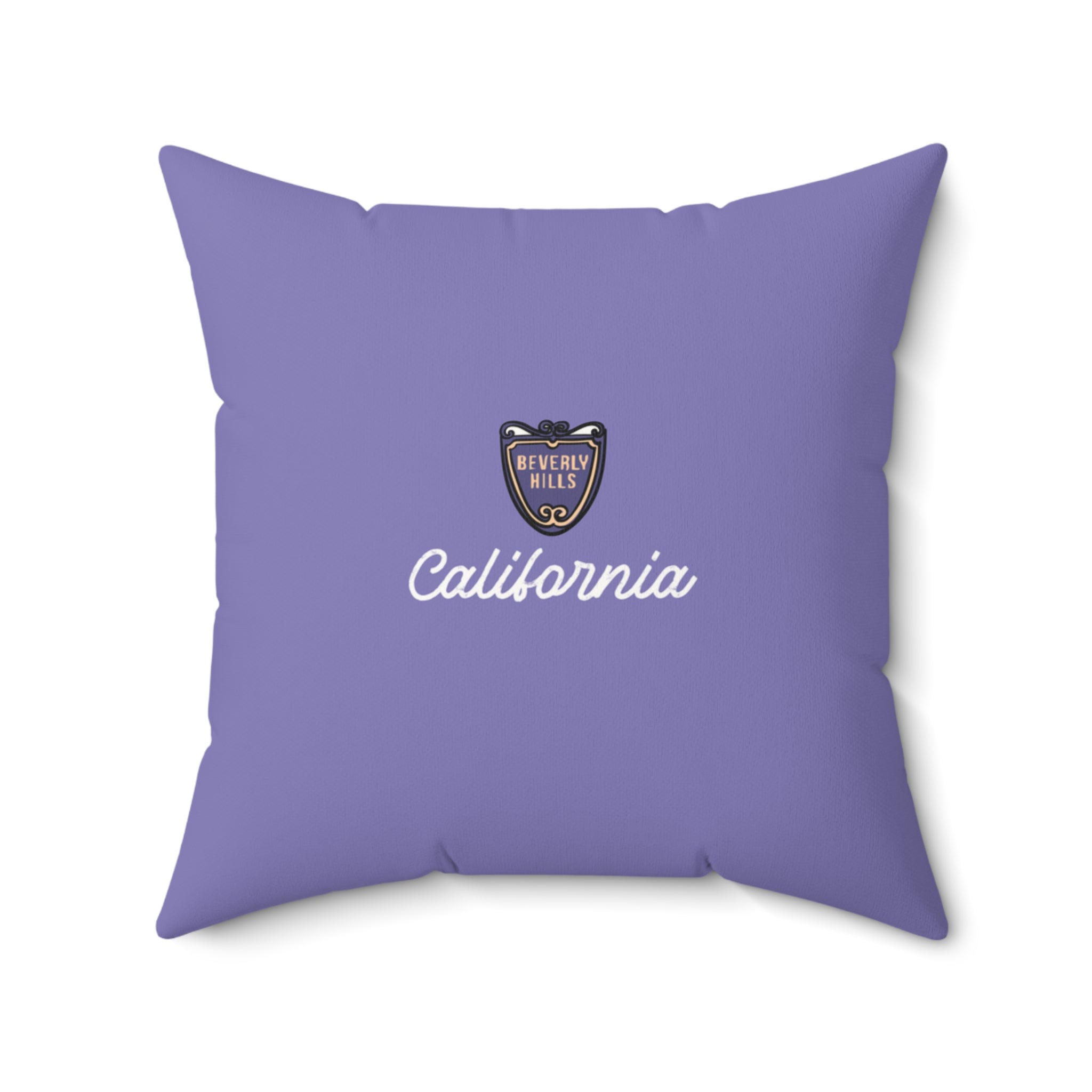 BEVERLY | Los Angeles California Faux Suede Square Pillow - Decorative Throw for Home & Travel