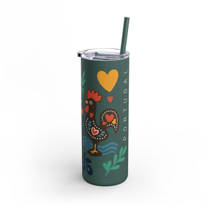 Tumbler - Portugal Themed Matte Skinny Tumbler, 20oz
