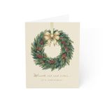 Load image into Gallery viewer, Christmas Wreath Greeting Card – “Wreaths and Mistletoe” Holiday Card (Pack of 1, 10, 30, 50)
