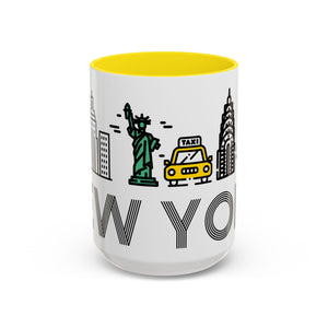 New York Skyline Coffee Mug — Yellow Accent 11/15oz