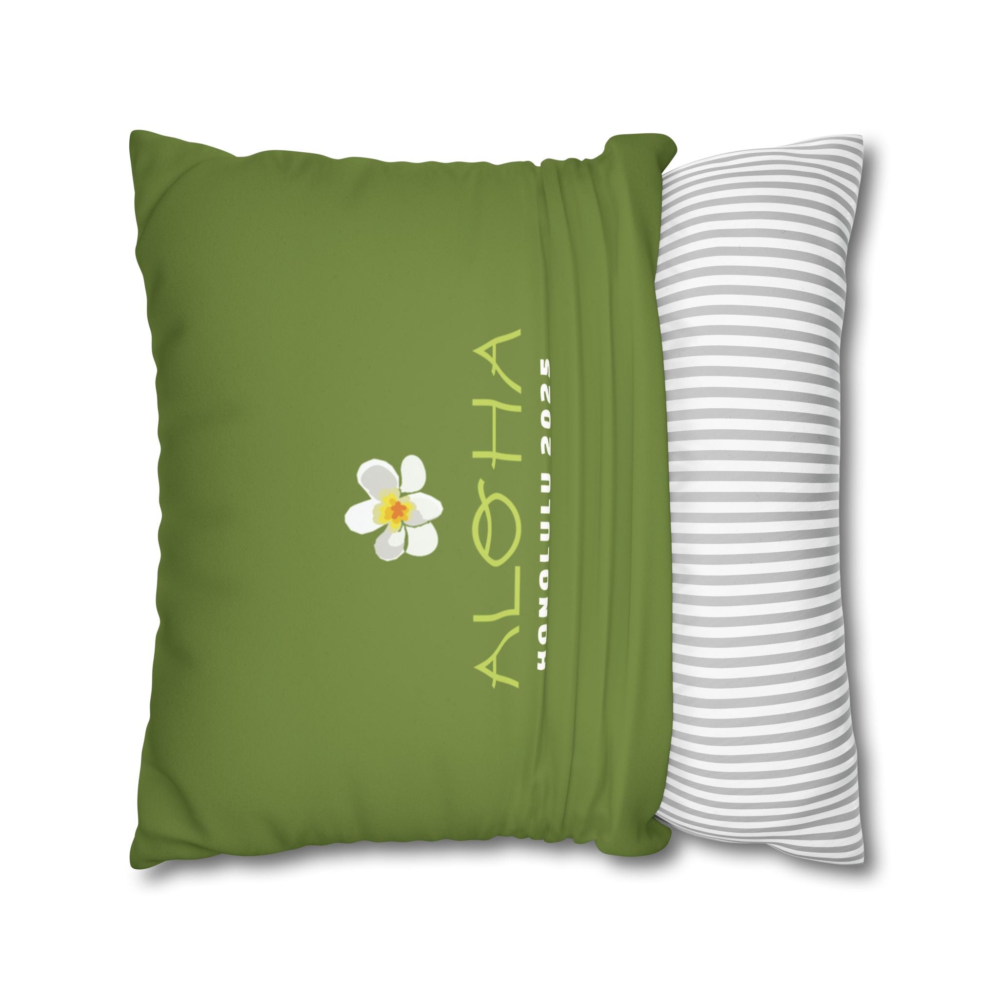 ALONA | Hawaii-Inspired Faux Suede Pillowcase - Tropical Floral Design