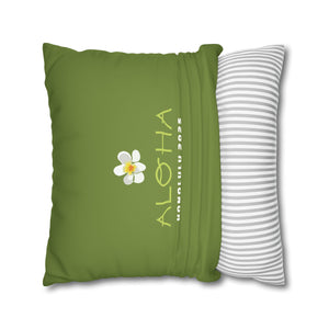ALONA | Hawaii-Inspired Faux Suede Pillowcase - Tropical Floral Design