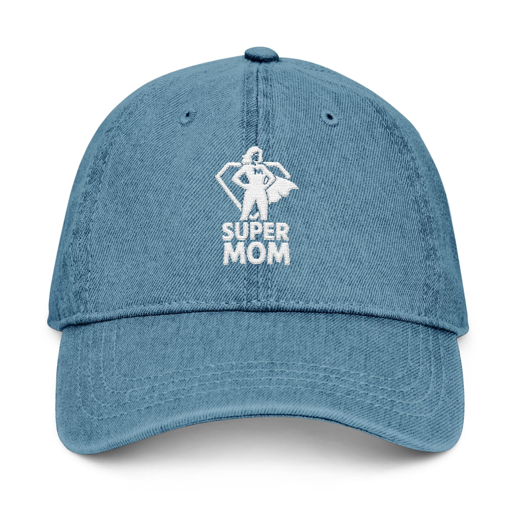 Super Mom Embroidered Denim Hat for Super Moms | Stylish Gift for Mother's Day & Everyday Wear