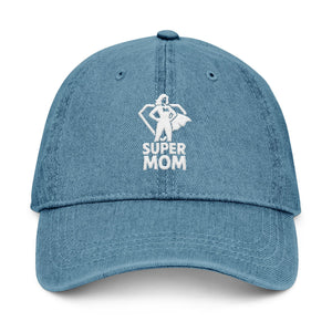 Super Mom Embroidered Denim Hat for Super Moms | Stylish Gift for Mother's Day & Everyday Wear