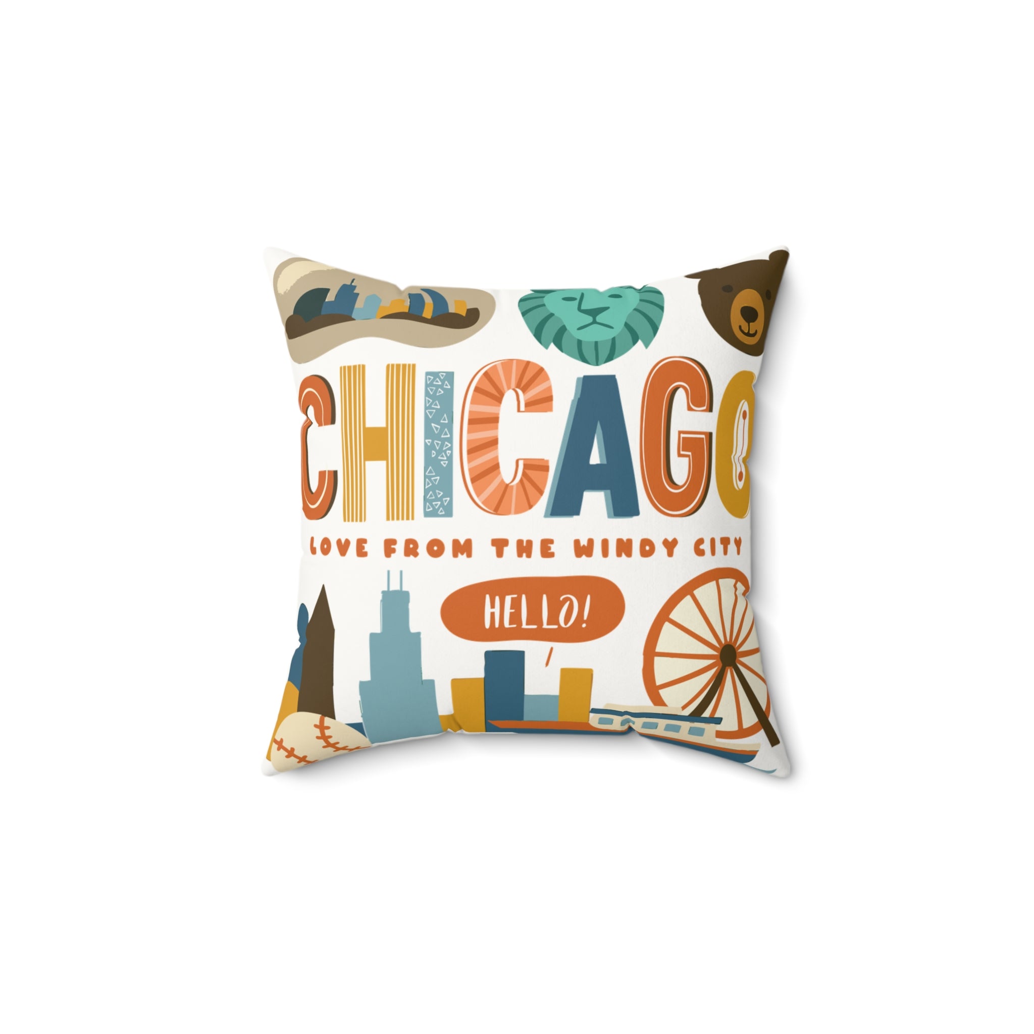 Chicago Faux Suede Pillow - Love from the Windy City | Personalized Gift for Travelers