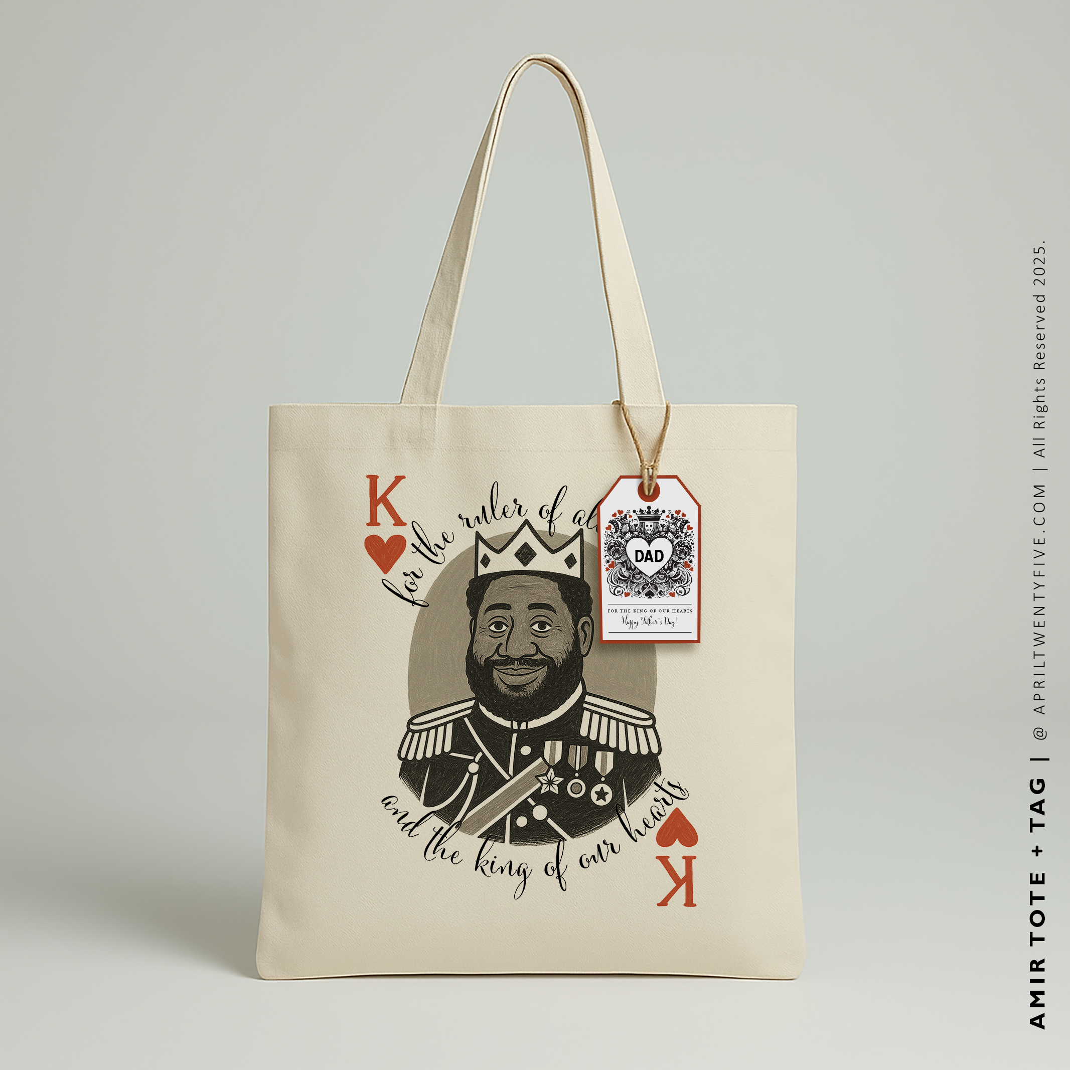 AMIR | Custom Illustrated King of Hearts Tote