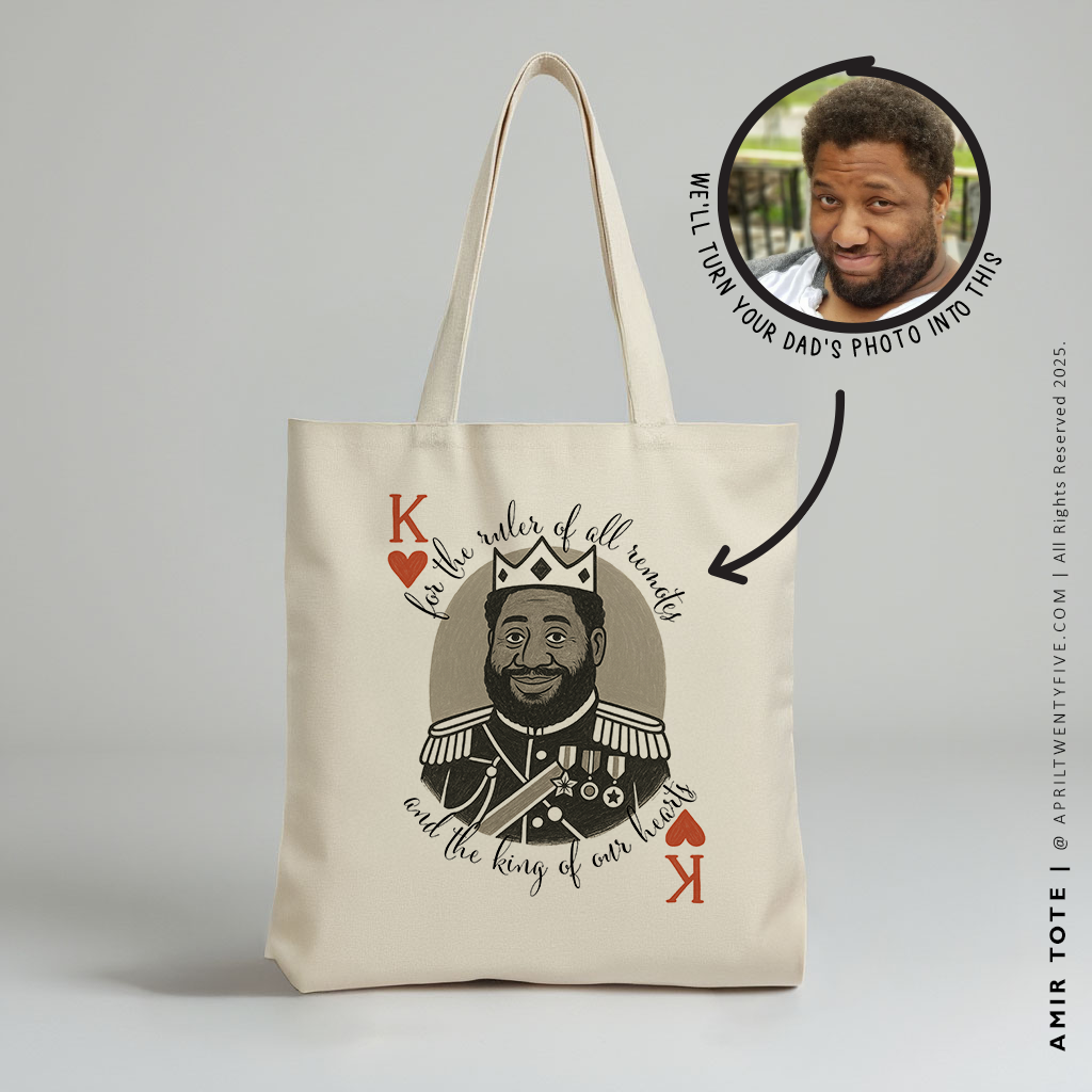 AMIR | Custom Illustrated King of Hearts Tote