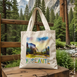 Load image into Gallery viewer, AMITA | Yosemite Watercolor Canvas Tote
