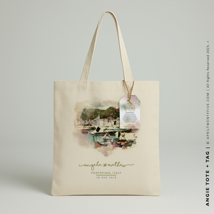 ANGIE | Portofino, Italy Watercolor Canvas Tote