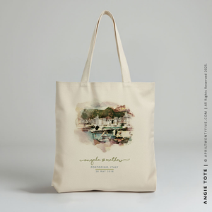 ANGIE | Portofino, Italy Watercolor Canvas Tote