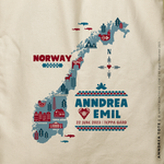 Load image into Gallery viewer, ANNDREA | Norway Illustrated Map Tote
