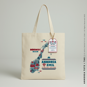 ANNDREA | Norway Illustrated Map Tote