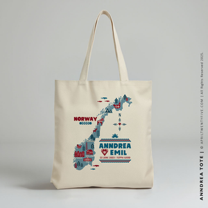 ANNDREA | Norway Illustrated Map Tote