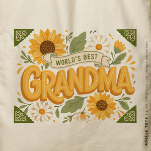 Grandma Adelle | Personalized Floral Canvas Tote