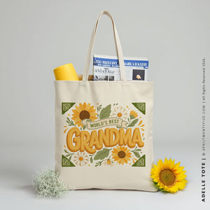 Grandma Adelle | Personalized Floral Canvas Tote