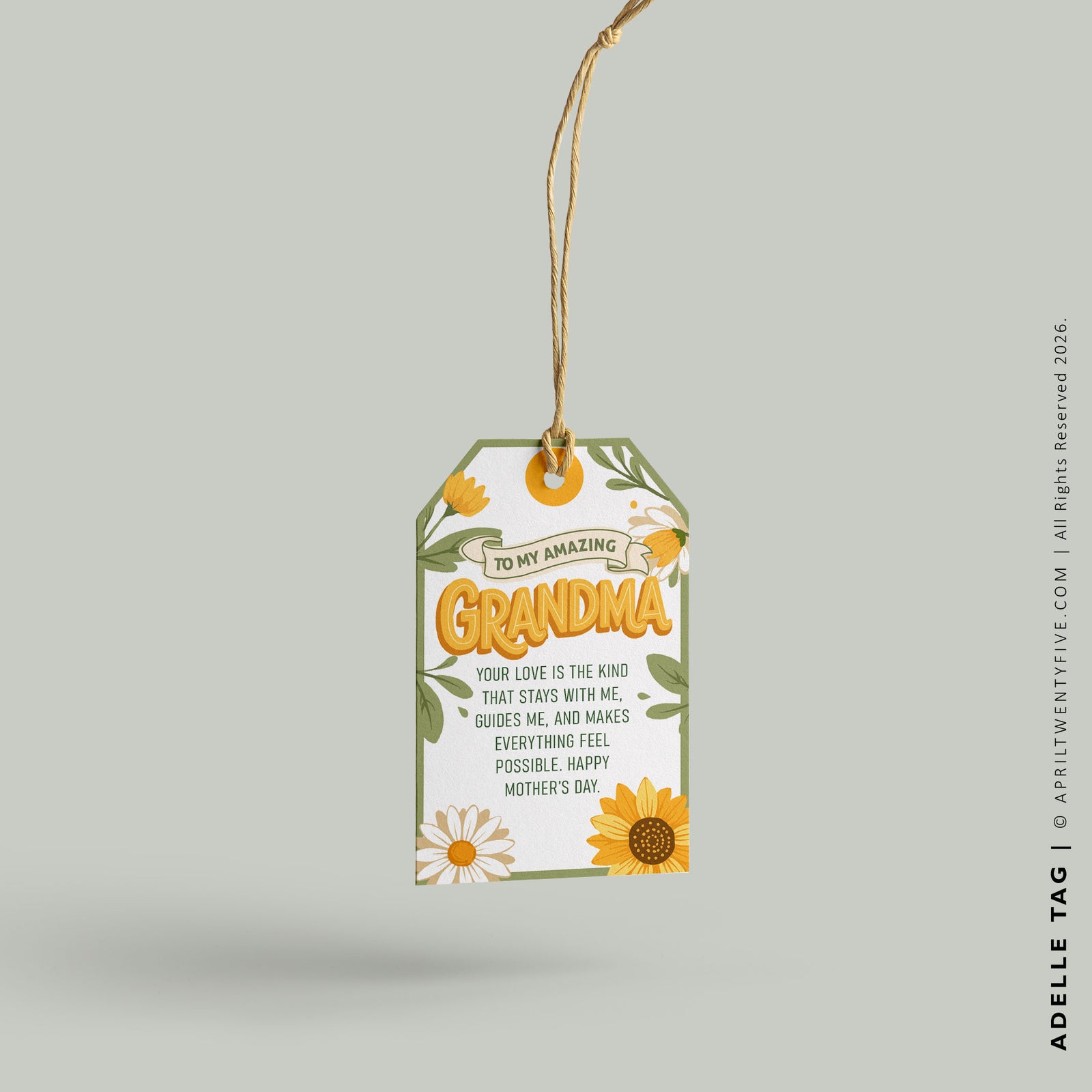 Grandma Adelle | Personalized Floral Canvas Tote