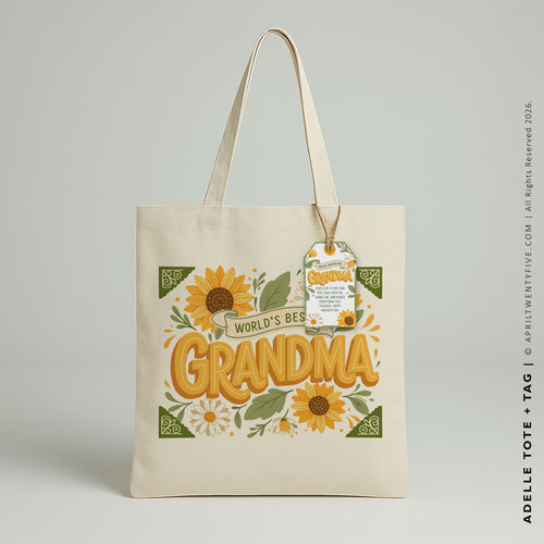 Grandma Adelle | Personalized Floral Canvas Tote