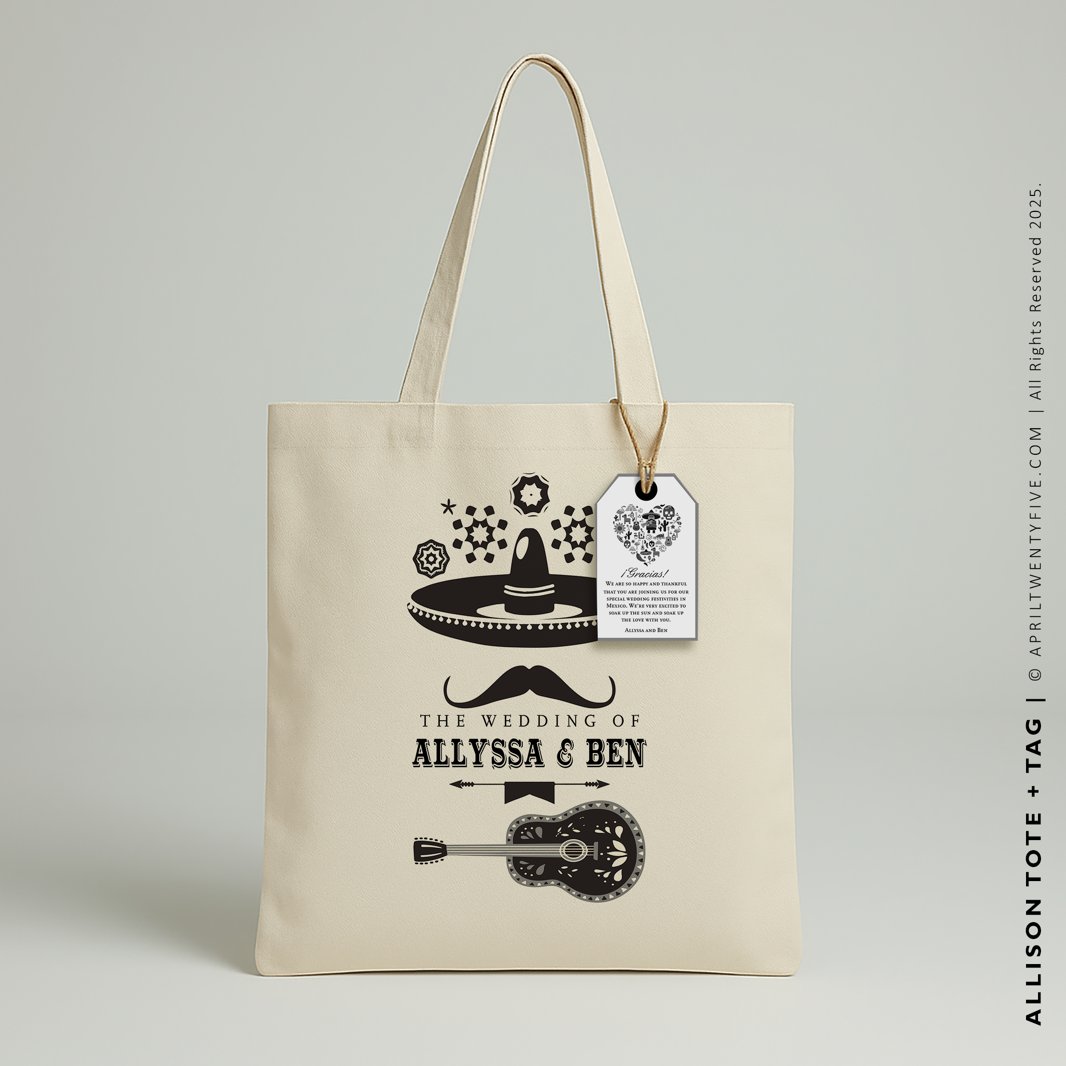 ALLYSSA | Mexican Fiesta Mariachi Canvas Tote