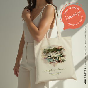 ANGIE | Portofino, Italy Watercolor Canvas Tote