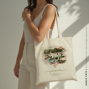 ANGIE | Portofino, Italy Watercolor Canvas Tote