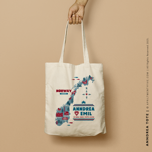 ANNDREA | Norway Illustrated Map Tote