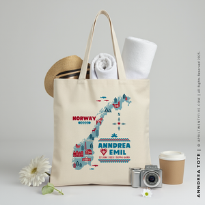 ANNDREA | Norway Illustrated Map Tote