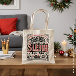 Load image into Gallery viewer, BEA | Christmas Sleigh All Day Canvas Tote
