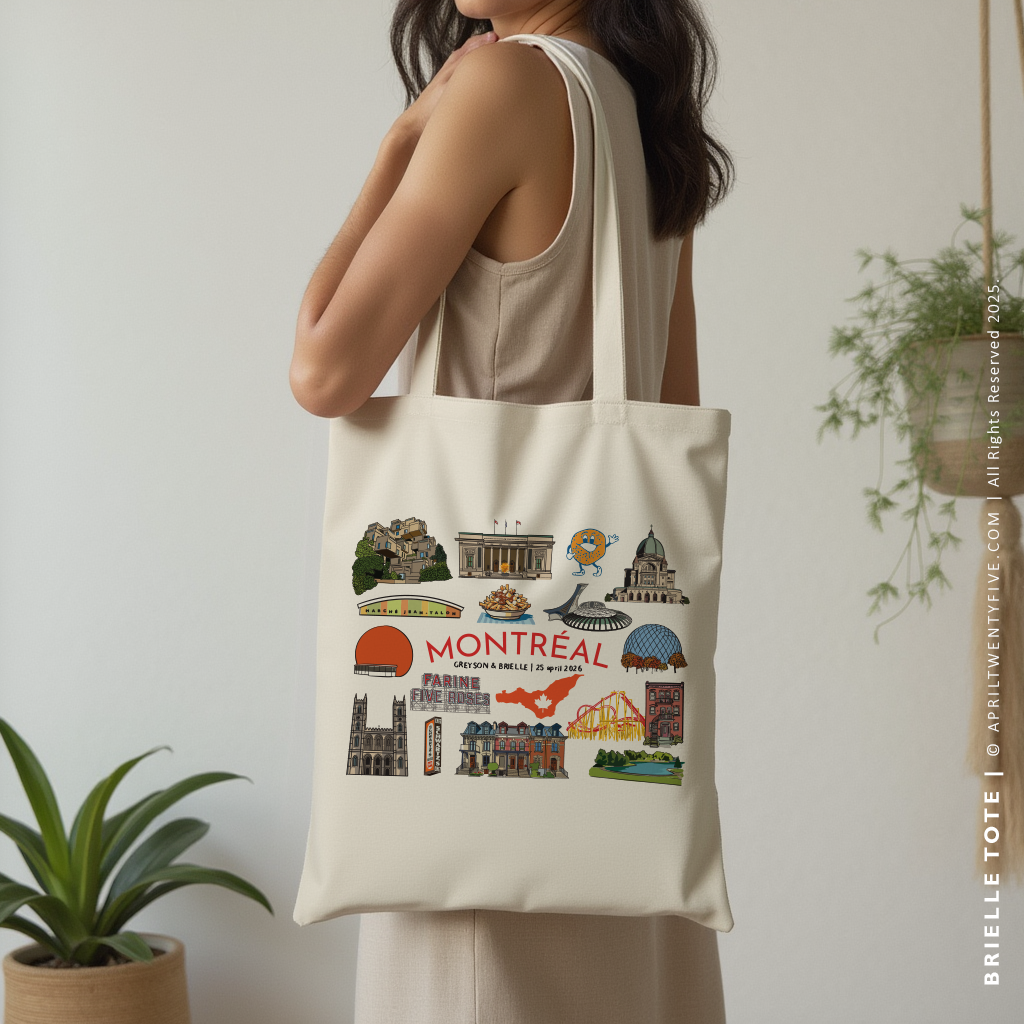 BRIELLE | Montreal Canada Souvenir Tote (Personalized)