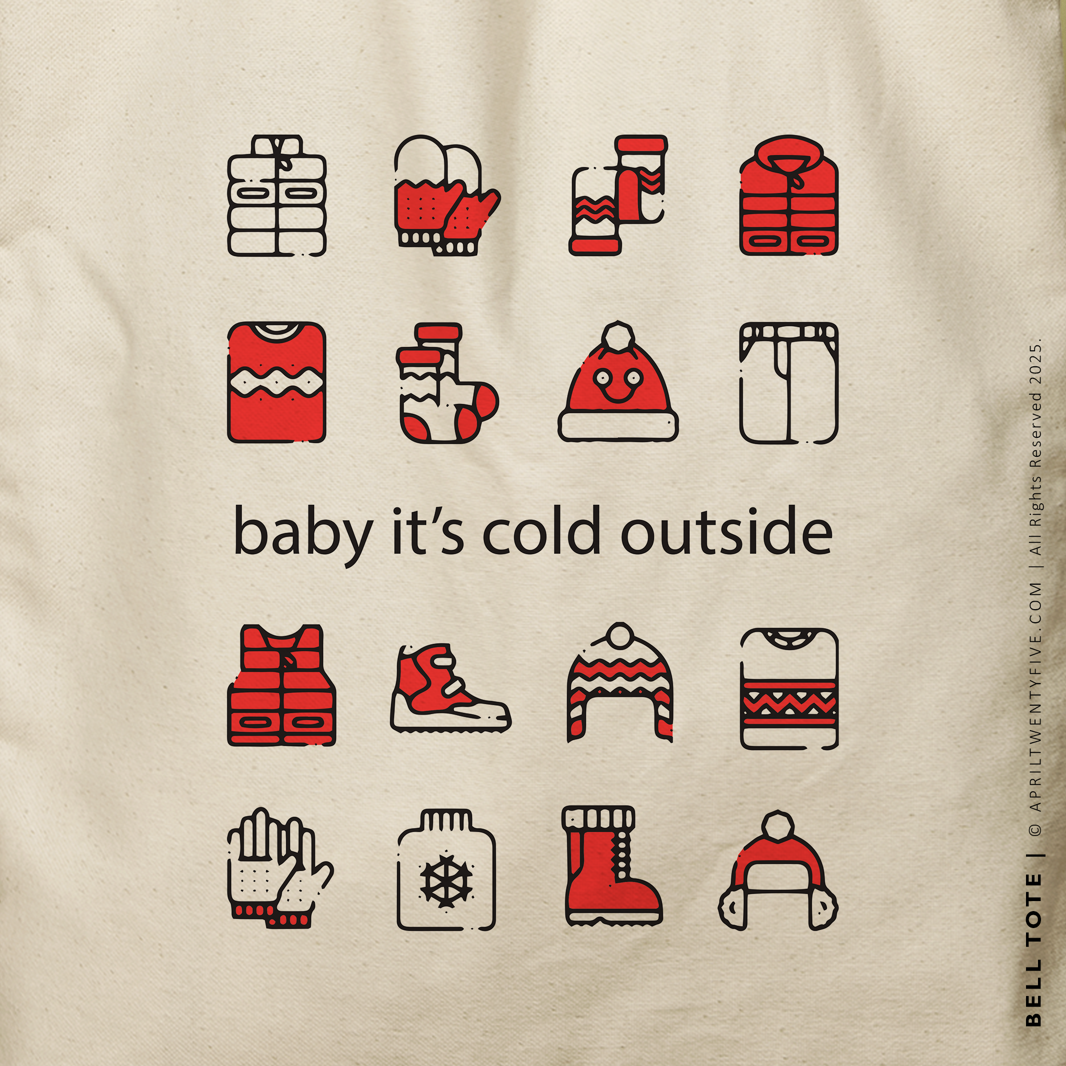 BELL | Baby It's Cold Outside Christmas Canvas Tote