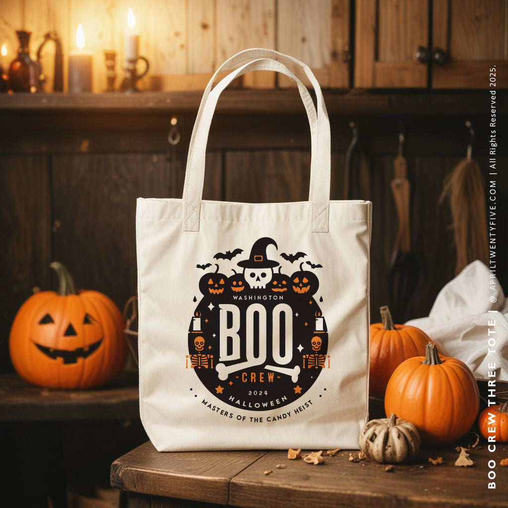 BOO CREW THREE | Halloween Canvas Tote