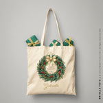 Load image into Gallery viewer, BRIELLE | Personalized Holiday Wreath Tote

