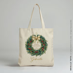 Load image into Gallery viewer, BRIELLE | Personalized Holiday Wreath Tote
