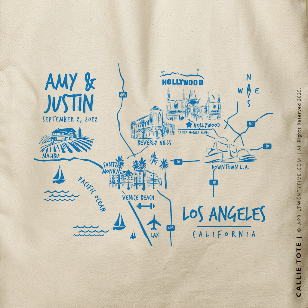 CALLIE | Los Angeles California Map Tote
