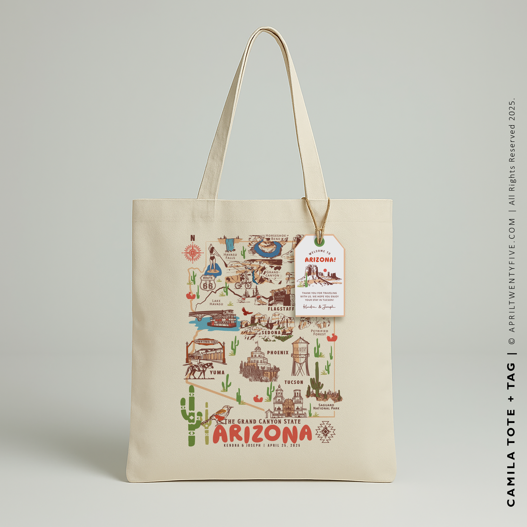 CAMILA | Arizona Canvas Map Tote
