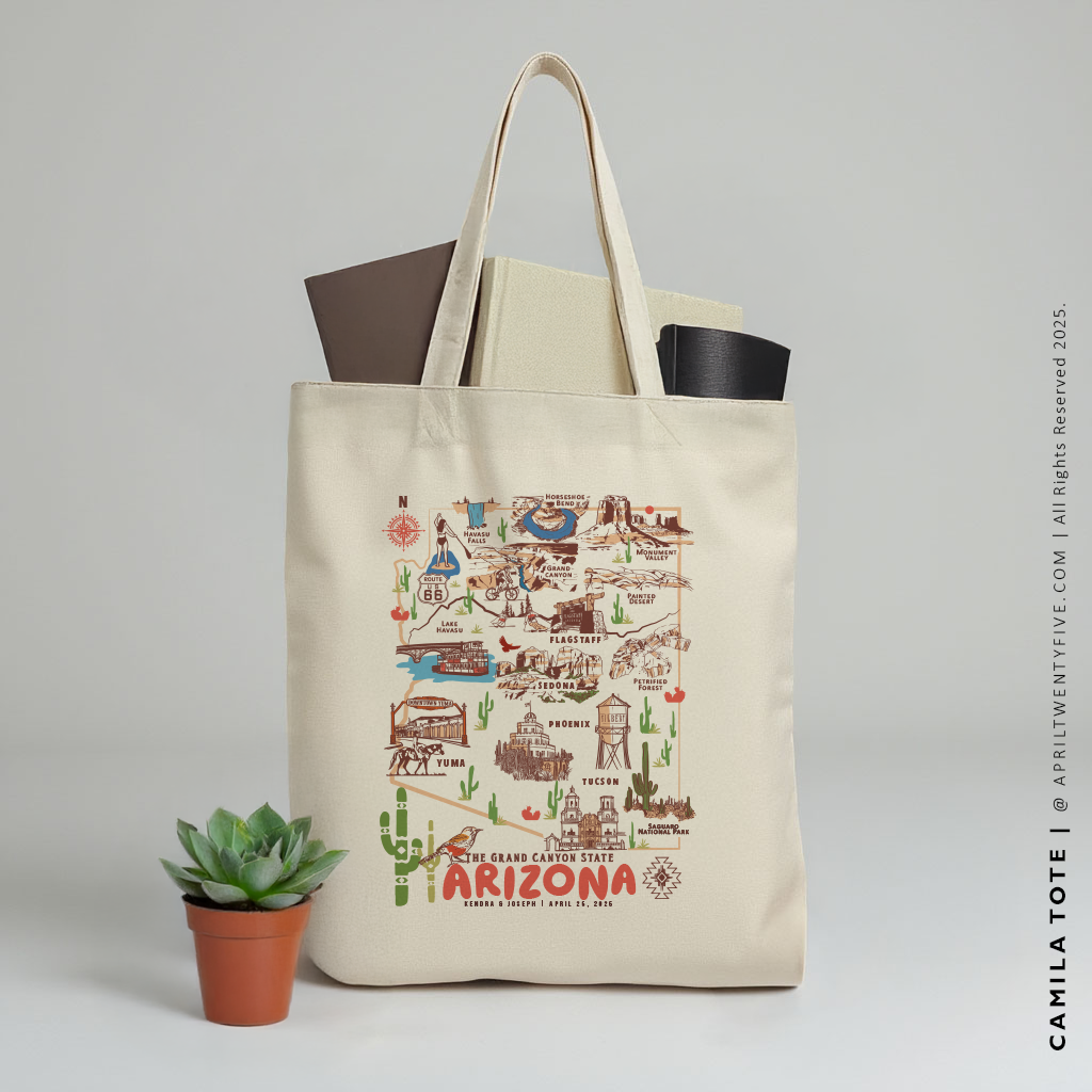CAMILA | Arizona Canvas Map Tote