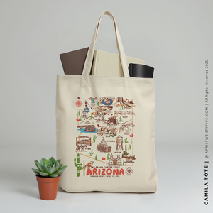 CAMILA | Arizona Canvas Map Tote
