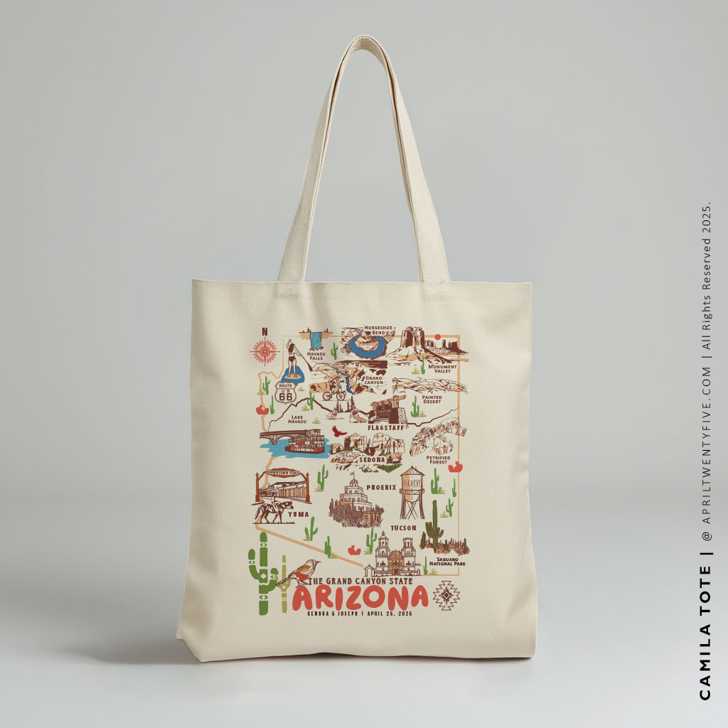 CAMILA | Arizona Canvas Map Tote