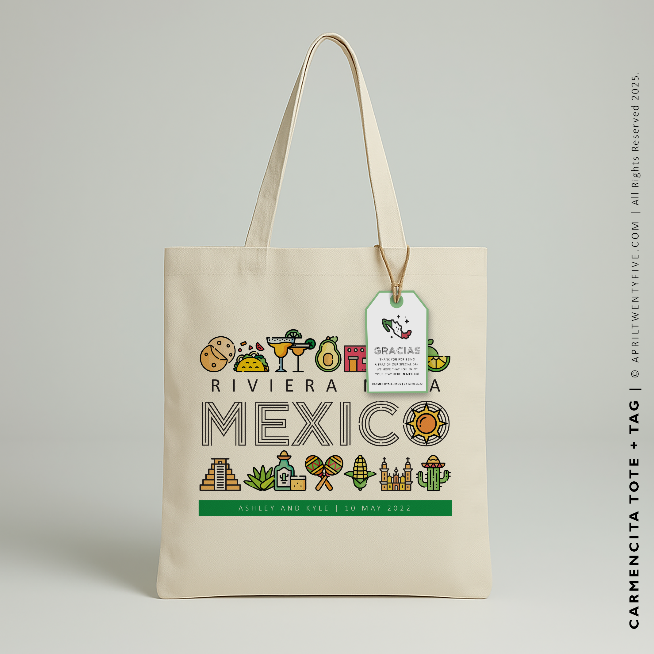 CARMENCITA | Mexican Travel Icons Canvas Tote